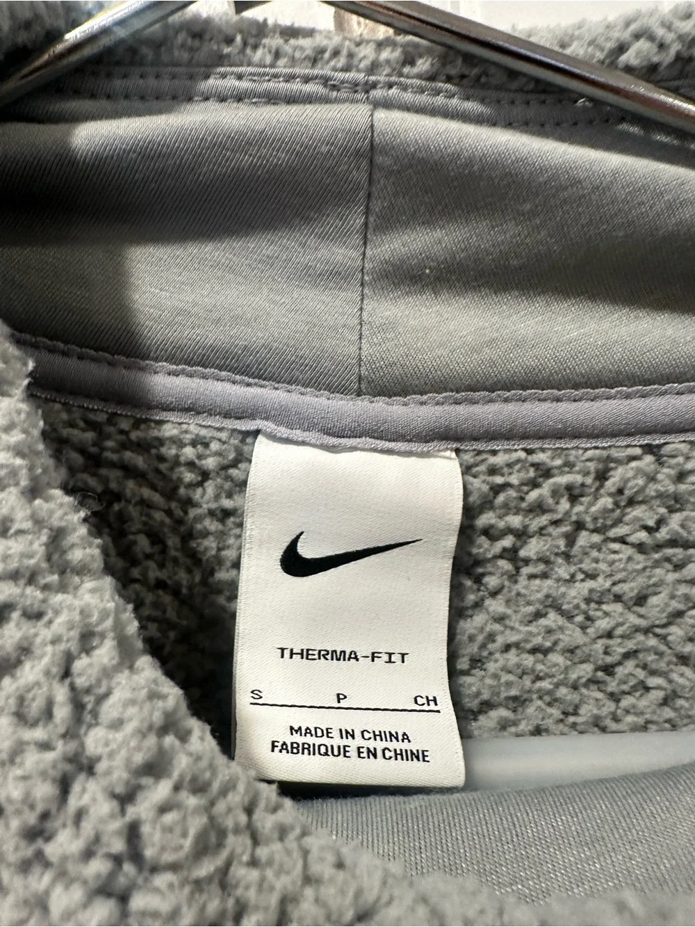 Nike Women’s Light Gray Sherpa Cowl Neck Pullover